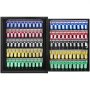 Armario para llaves VEVOR con múltiples filas de etiquetas para llaves de colores, perfectamente organizadas en ganchos.