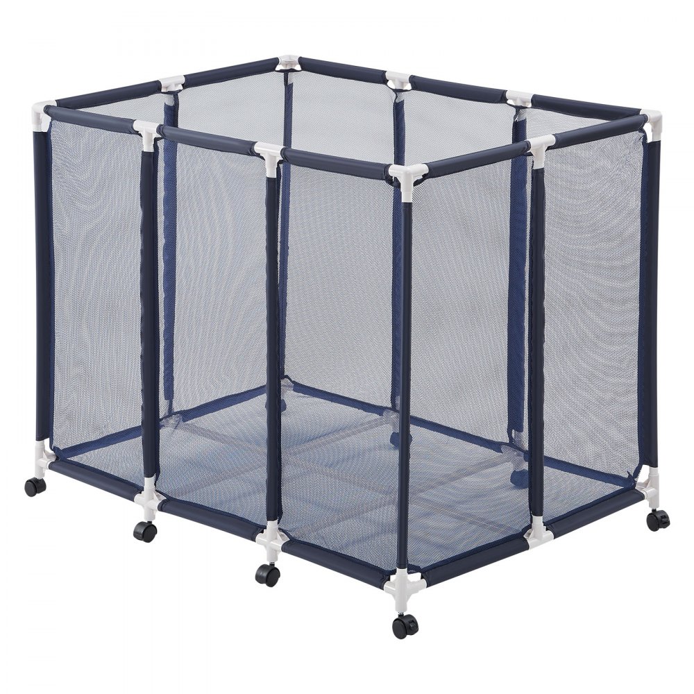 VEVOR Contenedor de Almacenamiento para Piscina, 122 x 84 x 99 cm, Organizador de Cesta de Malla, Marco Plástico, con Ruedas con Freno, Gran Capacidad para Equipos de Natación Juguetes Flotadores