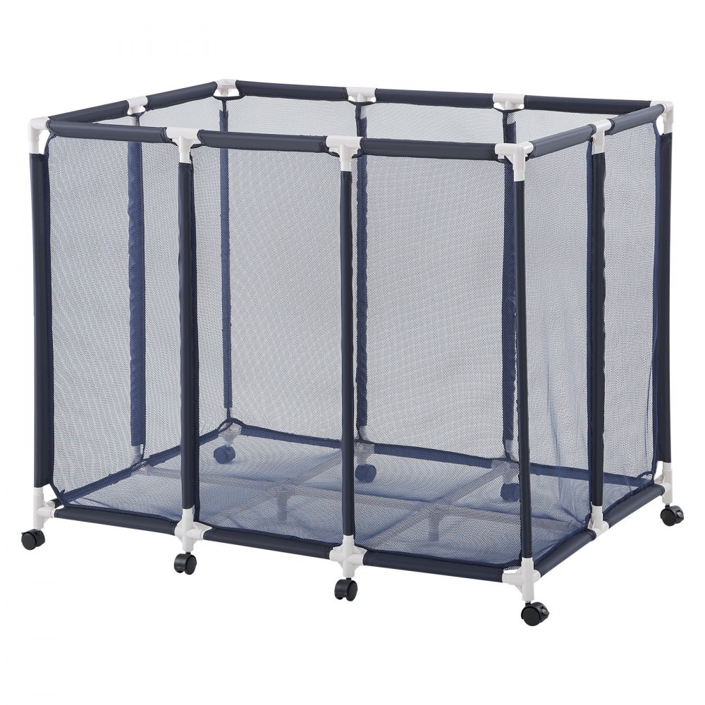 VEVOR Contenedor de Almacenamiento para Piscina, 122 x 84 x 99 cm, Organizador de Cesta de Malla, Marco Plástico, con Ruedas con Freno, Gran Capacidad para Equipos de Natación Juguetes Flotadores