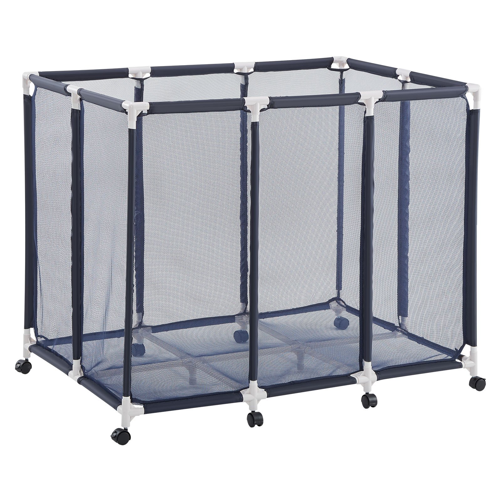 VEVOR Contenedor de Almacenamiento para Piscina, 122 x 84 x 99 cm, Organizador de Cesta de Malla, Marco Plástico, con Ruedas con Freno, Gran Capacidad para Equipos de Natación Juguetes Flotadores