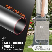 VEVOR Taburete de jardín plegable con asiento y arrodillador de jardín, almohadilla EVA de 10 ", capacidad de 330 libras