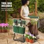 VEVOR Taburete de jardín plegable con asiento y arrodillador de jardín, almohadilla EVA de 8 ", capacidad de 330 libras