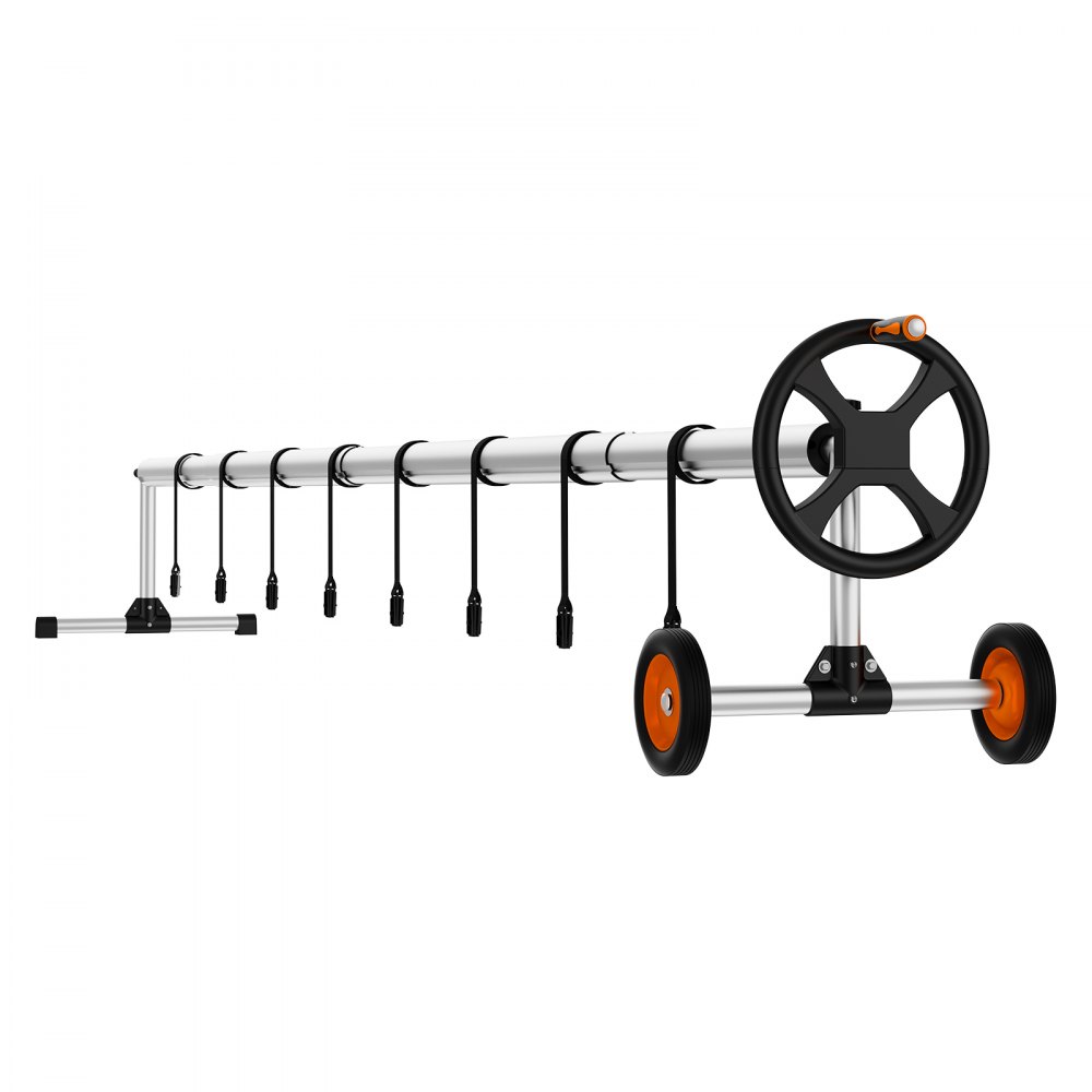 VEVOR Carrete de Lona Cubierta para Piscina Enterrada Longitud de 3,55-5,66 m con Ruedas de Goma y Sacos de Arena Sistema Enrollable de Lona para Piscinas Enterradas, Hogar, Exterior, Público