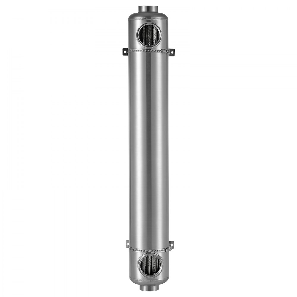 VEVOR Intercambiador de Calor para Piscina con 30 Tubos Capilares, Soportes, 600000 BTU/h, Intercambiador de Calor de Acero Inoxidable, Calentador de Piscina para Interiores y Exteriores, Spa, Jacuzzi