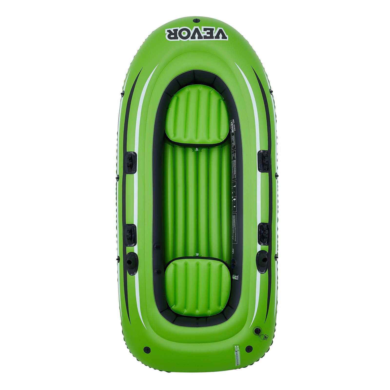 VEVOR Barco inflable, barco de pesca inflable para 3 personas, kayak de PVC resistente, con remos de aluminio de 46 pulgadas, bomba de alta eficiencia, carga de 700 libras para adultos y niños