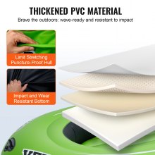 VEVOR Bote Inflable, Bote de Pesca Inflable para 4 Personas, Kayak de PVC Resistente, con remos de Aluminio de 116 cm, Bomba de Alta Eficiencia, Capacidad de Carga 499 kg para Adultos y niños