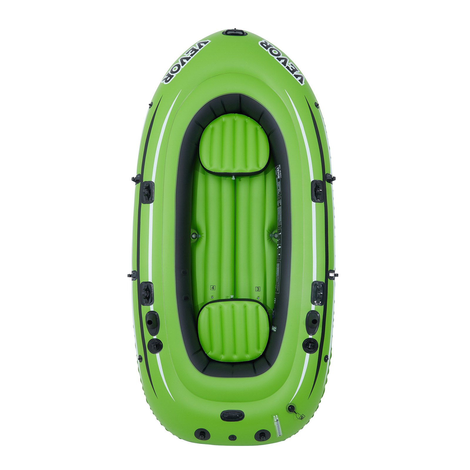 VEVOR Bote Inflable, Bote de Pesca Inflable para 4 Personas, Kayak de PVC Resistente, con remos de Aluminio de 116 cm, Bomba de Alta Eficiencia, Capacidad de Carga 499 kg para Adultos y niños