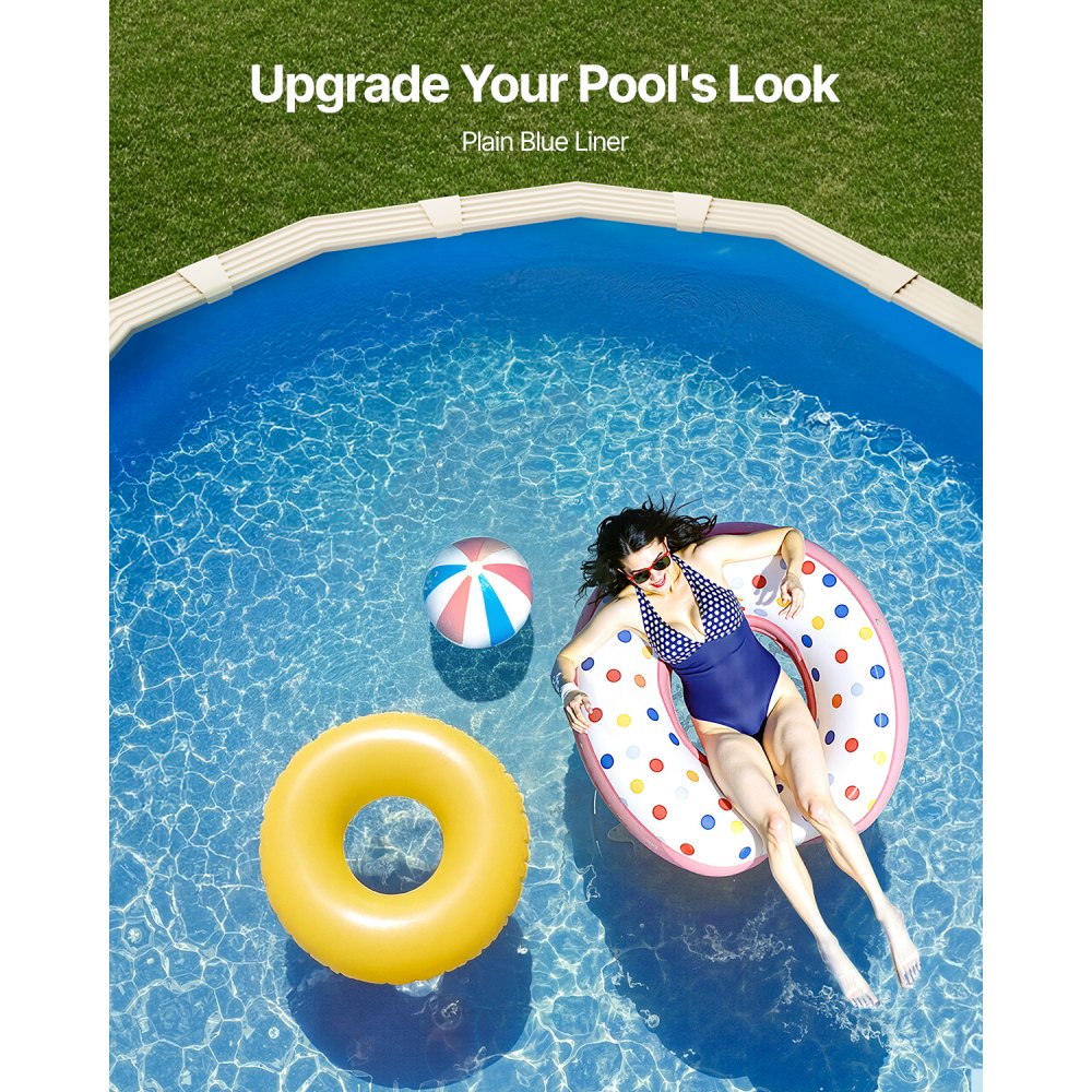 VEVOR Revestimiento para Piscina Ovalada 500x300 cm Calibre Estándar Revestimiento de Vinilo para Piscina de Altura de Pared de 120 cm Revestimiento de Repuesto para Piscinas Elevadas, Color Sólido