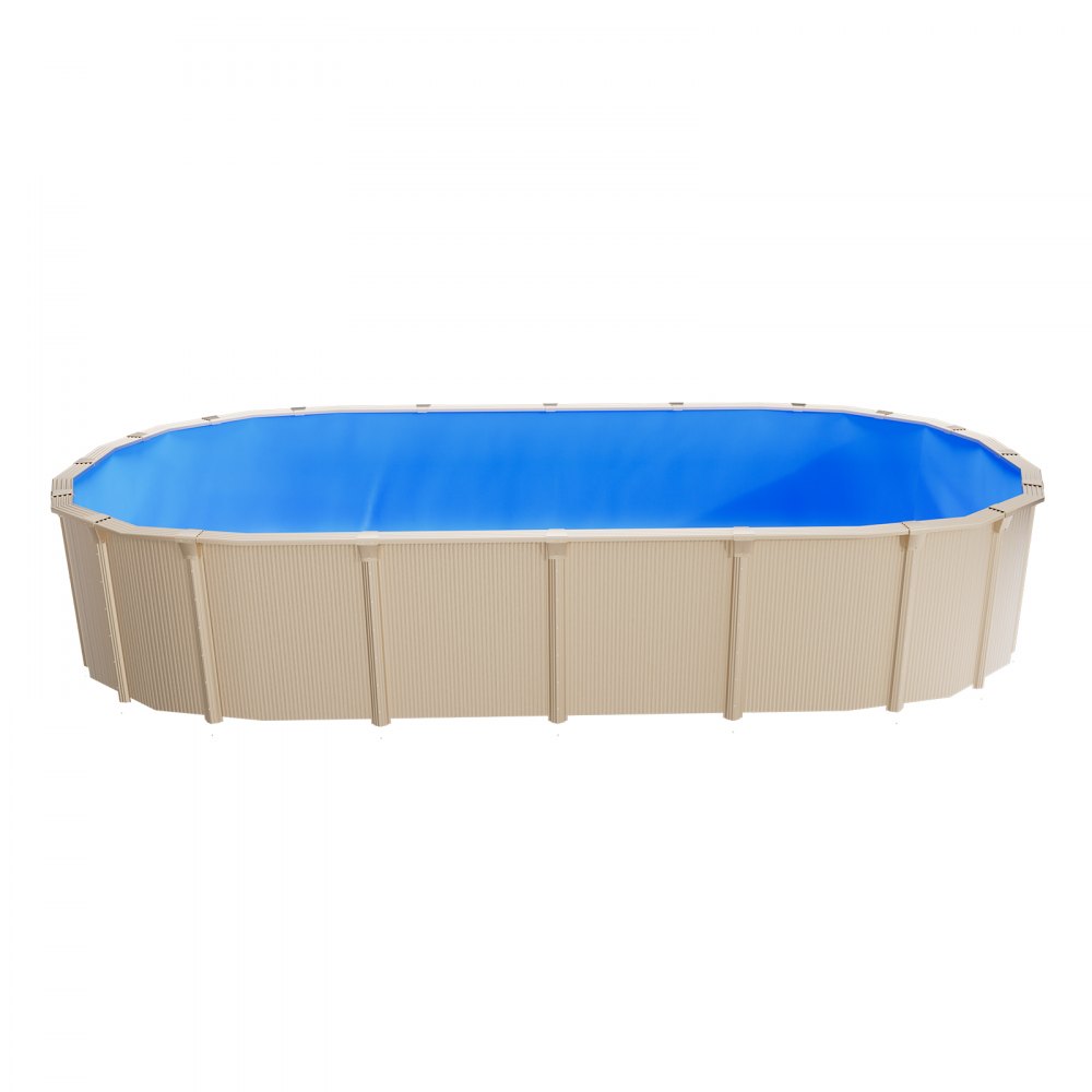 VEVOR Revestimiento para Piscina Ovalada PVC, Liner para Piscinas Elevadas Ovaladas de 375 x 610 cm, Grosor 0,4 mm, Altura de Pared 120 cm, Resistente al Desgarro, Frío y Sol para Exterior y Jardín