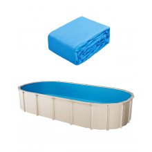 VEVOR Revestimiento para Piscina Ovalada 610x375cm Calibre Estándar Color Sólido