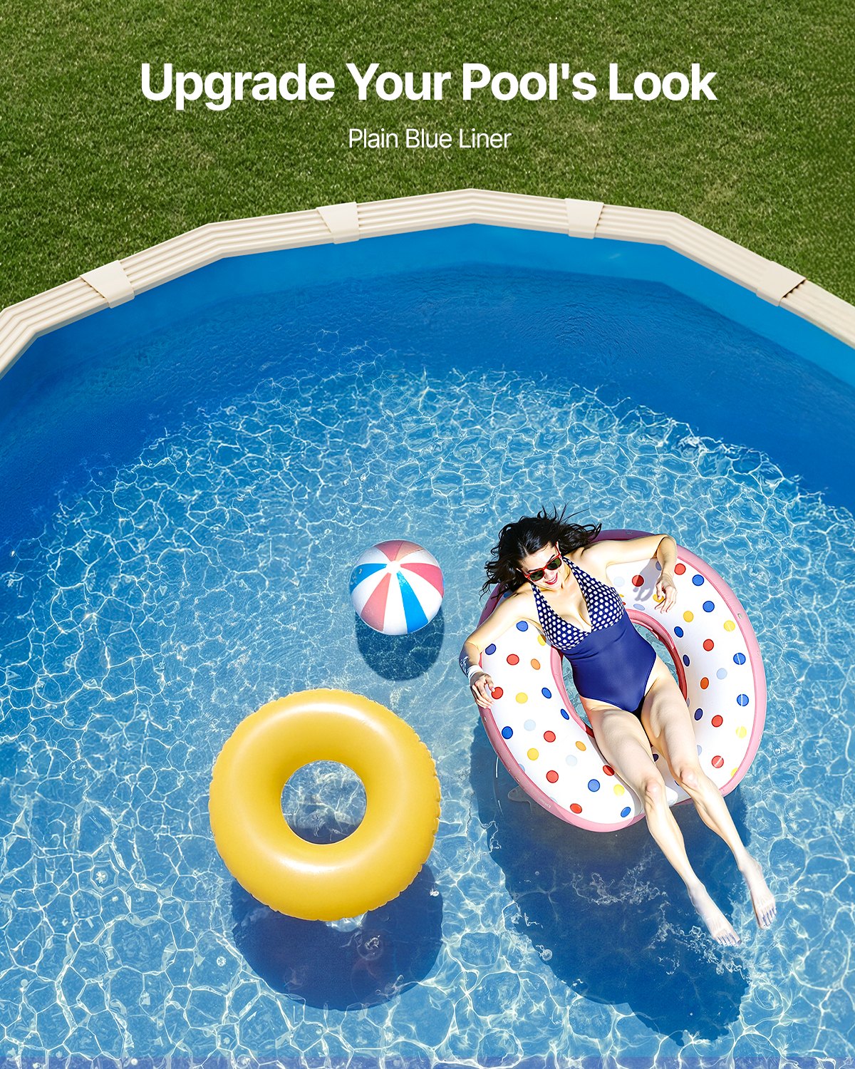 VEVOR Oval Pool Liner, 610x375x147 cm, Replacement Liner, Pool Liner, Overlap Liner made of Standard Thick Vinyl, for Above Ground Pools with 132 cm High Walls, Solid Color