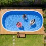 VEVOR Revestimiento para Piscina Ovalada PVC, Liner para Piscinas Elevadas Ovaladas de 375 x 732 cm, Altura de Pared 120 cm, Grosor 0,4 mm, Resistente al Desgarro, Sol y Frío para Jardín y Exterior