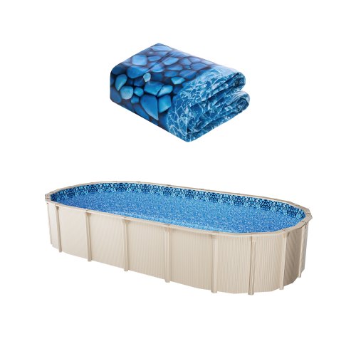 VEVOR Revestimiento para Piscina 457x914 cm de Vinilo Ovalada para Jardín Patio