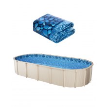 VEVOR Revestimiento para Piscina 457x914 cm Ovalado Altura de Pared de 137 cm