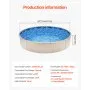 VEVOR Revestimiento para Piscina Elevada 640 cm Forma Redonda Cubierta para Piscinas de Vinilo Altura de Pared 132,1 cm Resistente al Desgarro con Lados de Acero Fácil instalación para Patio Jardín