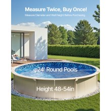 VEVOR Revestimiento para Piscina 732 cm Redonda Altura de Pared de 137,16 cm