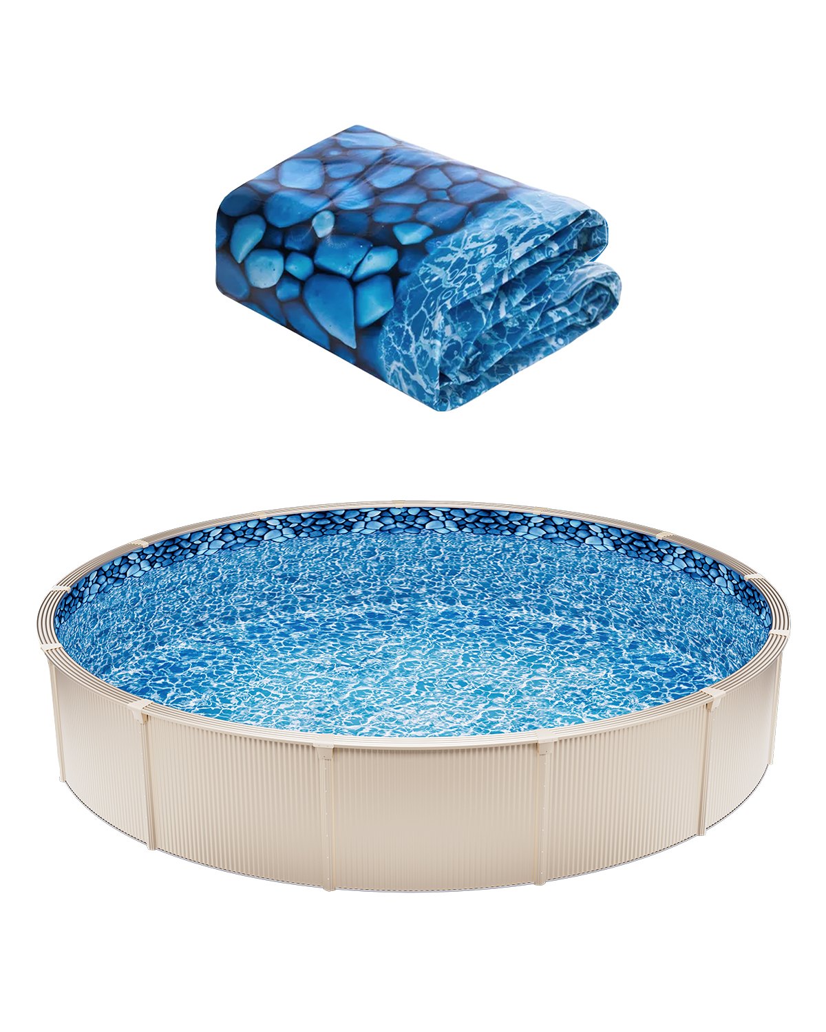 VEVOR Revestimiento para Piscina 823 cm Redonda Altura de Pared de 137,16 cm