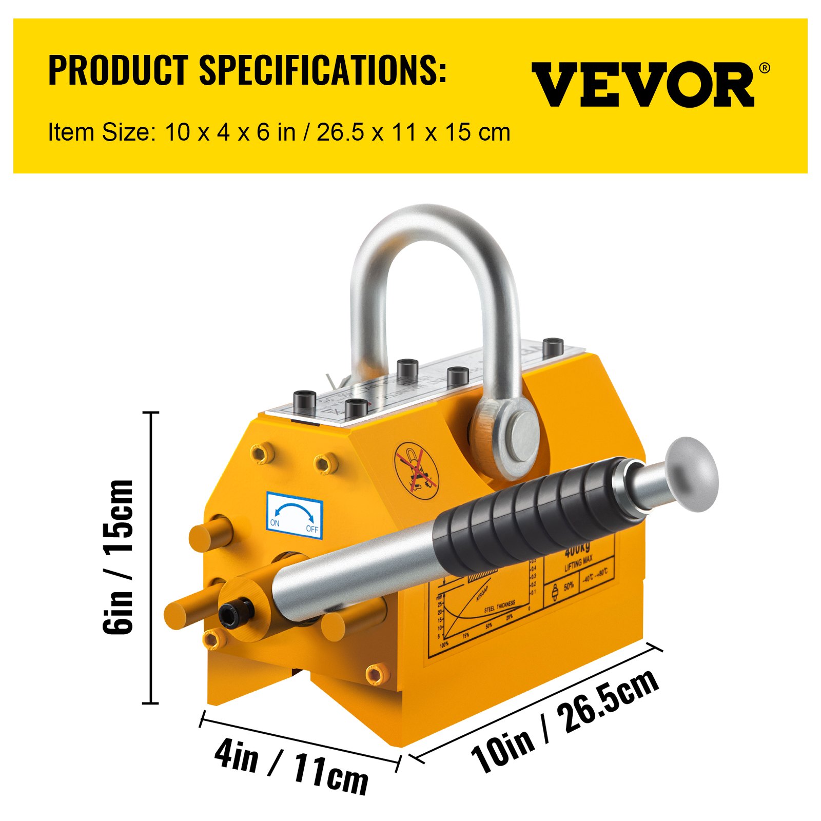 Vevor Imán De Elevación Magnético Permanente 600 Kg Elevador Magnético Pml-600