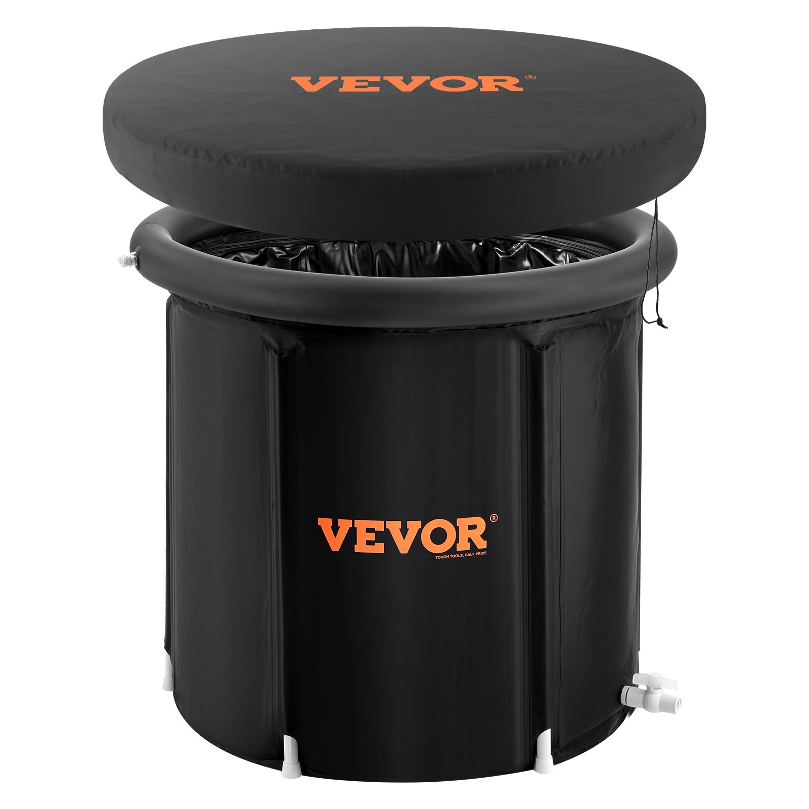 VEVOR - Bañera de hielo de 80 cm de largo para terapia de agua fría para deportistas, piscina de inmersión portátil para exteriores con barril de hielo para recuperación, bañera plegable inflable de 290 l con cubierta, cápsula de hielo para el hogar para adultos