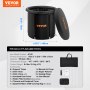 VEVOR Bañera de Hielo de 850 x 750 mm para Terapia de Agua Fría para Deportistas, Piscina de Inmersión Portátil para Exteriores con Barril de Hielo para Recuperación, 398 L con Cubierta, Negro