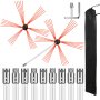 VEVOR Chimney Brush, 10 m White Nylon Fireplace Brush, Stove Pipe Brush, Professional Chimney Sweeping Brush with 30 mm Brush Length and an Additional Brush Head, Fireplace Cleaner