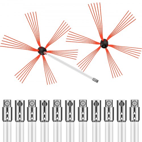 VEVOR Kit de Deshollinamiento Limpieza de Chimenea 39FT Sooteater Kit de Limpieza de ChimeneaEsta Herramienta Integral para Dividir Tuercas Es Perfecta para Varios Campos Como La Industria Mecánica