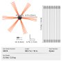 VEVOR Stove Pipe Brush 10 m Chimney Brushes incl. 10 Poles Fireplace Brush Fireplace Brush Nylon Chimney Brush Sweeping Brush Stove Pipe Cleaner Soot Brush Brush for Chimney Stove Pipes