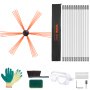 VEVOR Cepillo Deshollinador Cepillo Chimenea Kit de Deshollinador de Chimeneas 12 m Cepillo de Limpieza de 360° con 12 Varillas Flexibles Nailon