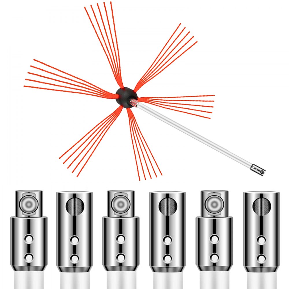 VEVOR Kit de Deshollinamiento Limpieza de Chimenea 7 m Sooteater Kit de Limpieza de Chimenea Esta Herramienta Integral para Dividir Tuercas Perfecta para Varios Campos Como La Industria Mecánica