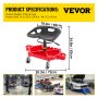 VEVOR Herramienta Mecánica Asiento Rodante 4" Taburete con Ruedas 300 lbs Asiento con Ruedas con Herramienta Taburete con Ruedas para Garaje 8,2 kg Taburete Giratorio de Taller Neumático