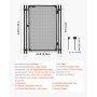 VEVOR Puerta de Seguridad para Piscina 1,2 x 0,75 m, Puerta de Malla Enterrada, con Cerradura de Pestillo Protectores de Esquinas Redondeados Estacas de Tierra de Acero Inoxidable, Malla de PVC, Negro