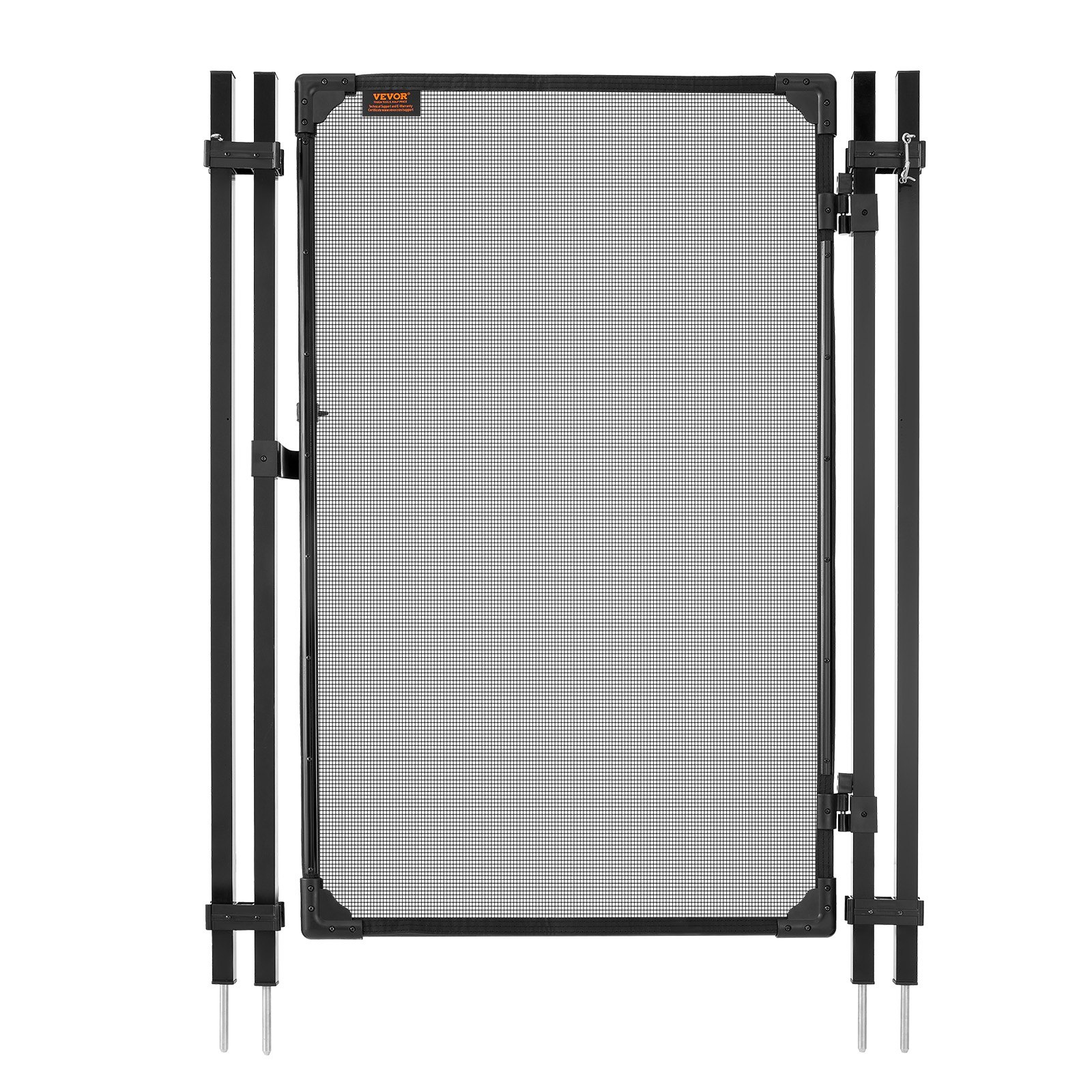VEVOR Puerta de Seguridad para Piscina 1,2 x 0,75 m, Puerta de Malla Enterrada, con Cerradura de Pestillo Protectores de Esquinas Redondeados Estacas de Tierra de Acero Inoxidable, Malla de PVC, Negro