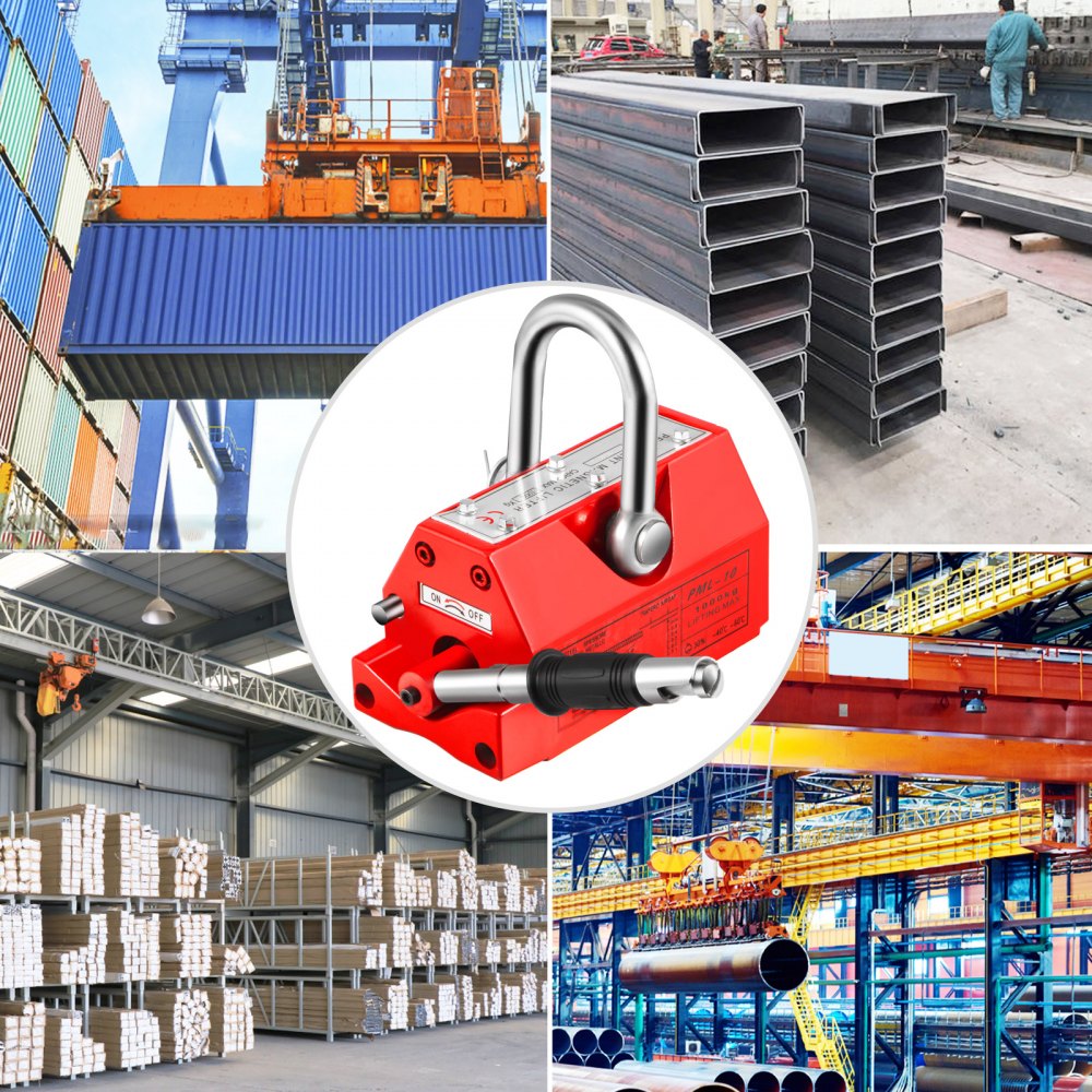 VEVOR Elevador Magnético Permanente 1,000 kg Levantador Magnético de Modelo PML-10 Dimensión de 287 x 145 x 137 mm Imán de Levantamiento Magnético Peso Neto de 30 kg para Levantar Láminas de Acero