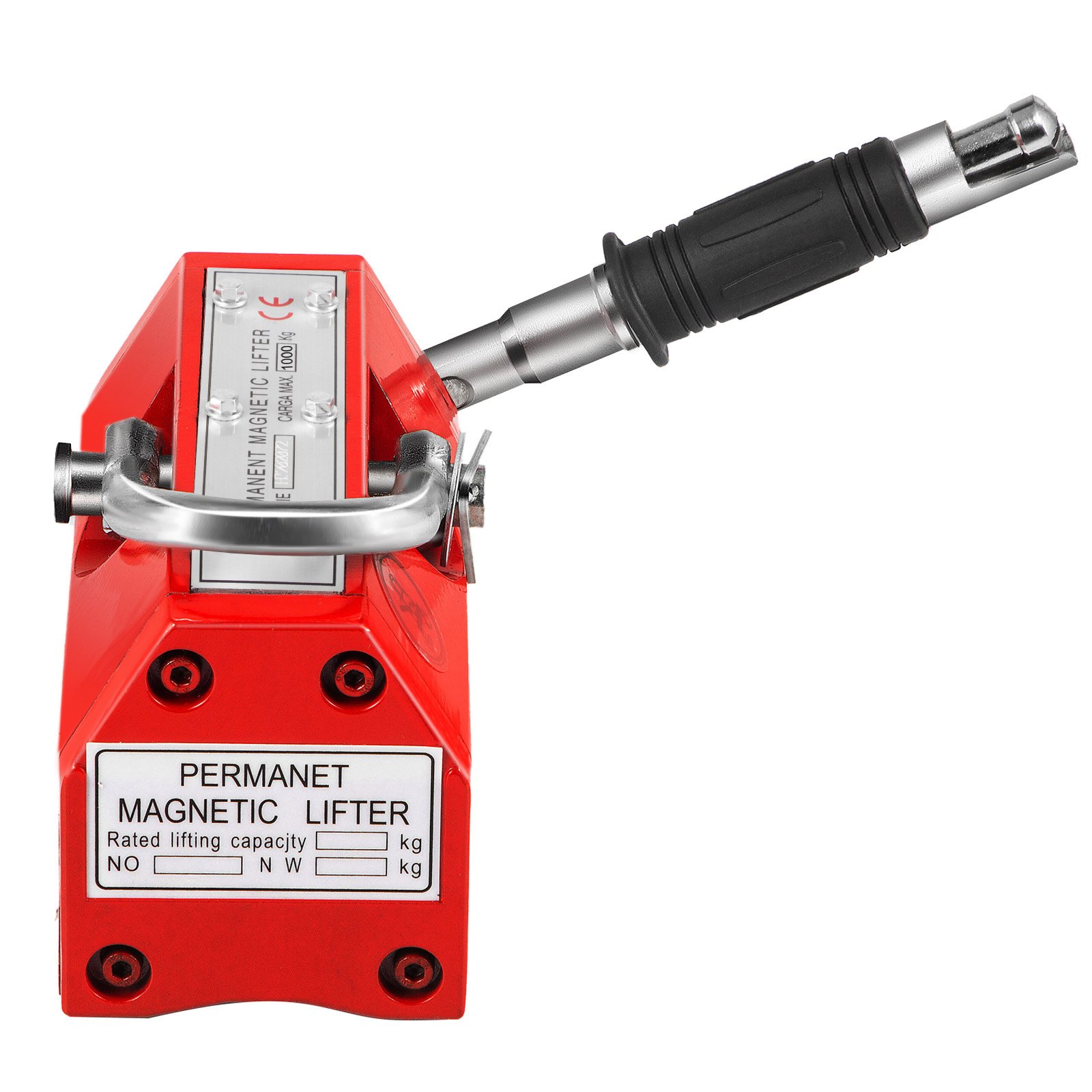 VEVOR Elevador Magnético Permanente 1,000 kg Levantador Magnético de Modelo PML-10 Dimensión de 287 x 145 x 137 mm Imán de Levantamiento Magnético Peso Neto de 30 kg para Levantar Láminas de Acero