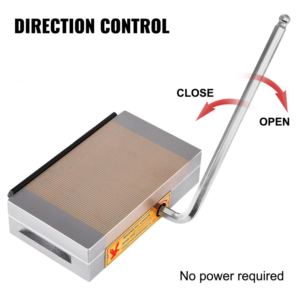 VEVOR Mandril Magnético Permanente 4" x 7" Plato Magnético Electro Permanente Potencia de Tracción 3.860 lbs Plato de Imán Permanente para Procesar Varias Piezas de Trabajo de Conducción Magnética