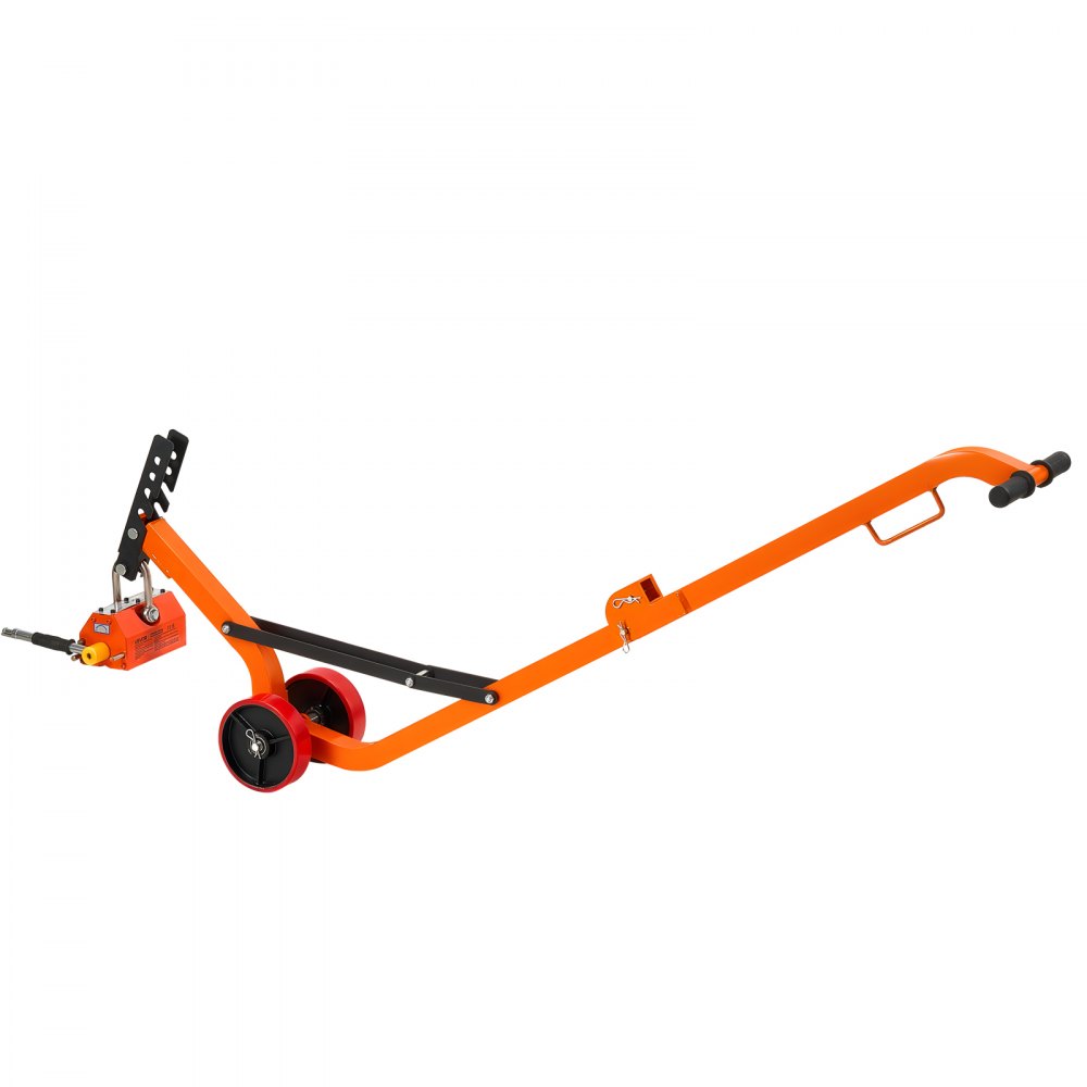VEVOR Plataforma Elevadora Magnética, Fuerza de Tracción de 600 kg, Carro de Acero con Elevador Magnético de Alta Resistencia, 2 Ruedas y Asa Ajustable Para Levantar Tapas de Alcantarilla