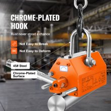 VEVOR Elevador Magnético Permanente 300kg Imán de Levantamiento 156x91x98mm Factor de Seguridad de 2,5 Polipasto de Neodimio N42 Soporte Magnético con Gancho para Manipulación de Materiales Magnéticos