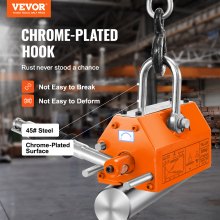 VEVOR Elevador Magnético Permanente 2000kg Imán de Levantamiento 350x150x168mm Factor de Seguridad de 2,5 Polipasto de Neodimio N42 Soporte Magnético con Gancho para Manipulación de Material Magnético