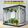 VEVOR Armario de Cultivo Interior 243,8 x 121,9 x 203,2 cm Carpa de Cultivo Hidropónico Mylar Oxford 600D Resistente al Agua y a la Luz Tienda de Cultivo para Planta y Vegetación en Interiores Negro