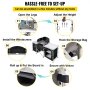 VEVOR Mueble Cocina Al Aire Libre Camping Plegable Mesa Armario de Cocina con 3 Bolsas con Cremallera Esta Mesa de Cocina Portátil Es Desmontable y Plegable Conveniente para Llevar Negro