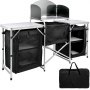 VEVOR Mueble Cocina Al Aire Libre Camping Plegable Mesa Armario de Cocina con 3 Bolsas con Cremallera Esta Mesa de Cocina Portátil Es Desmontable y Plegable Conveniente para Llevar Negro