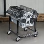 VEVOR Plataforma Elevadora Capacidad de Carga de 340 kg Soporte de Motor de Acero Resistente Forma U con 4 Ruedas Giratorias y 4 Posiciones de Gancho Apto para Motores BB-CHEVY y SB-CHEVY GEN-1