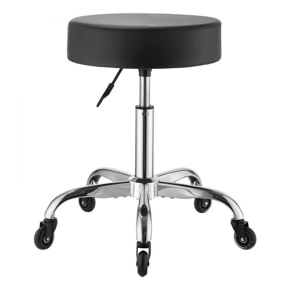 VEVOR Taburete Giratorio de Trabajo, Taburete con Ruedas, Capacidad de Carga de 226,8 kg, Altura Ajustable de 55-71 cm, Giro 360°, Asiento Ergonómico Acolchado, para Oficina Estudio Clínica Hogar