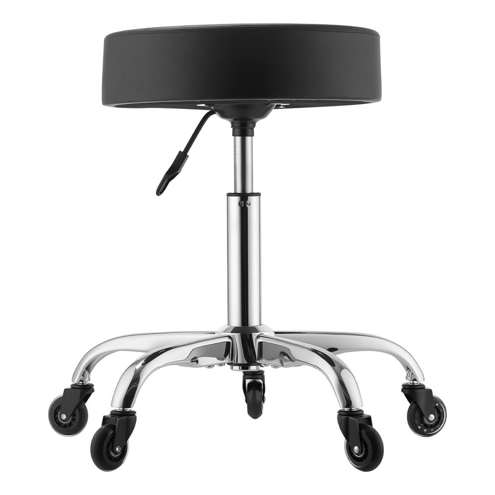 VEVOR Taburete Giratorio de Trabajo, Taburete con Ruedas, Capacidad de Carga de 226,8 kg, Altura Ajustable de 55-71 cm, Giro 360°, Asiento Ergonómico Acolchado, para Oficina Estudio Clínica Hogar