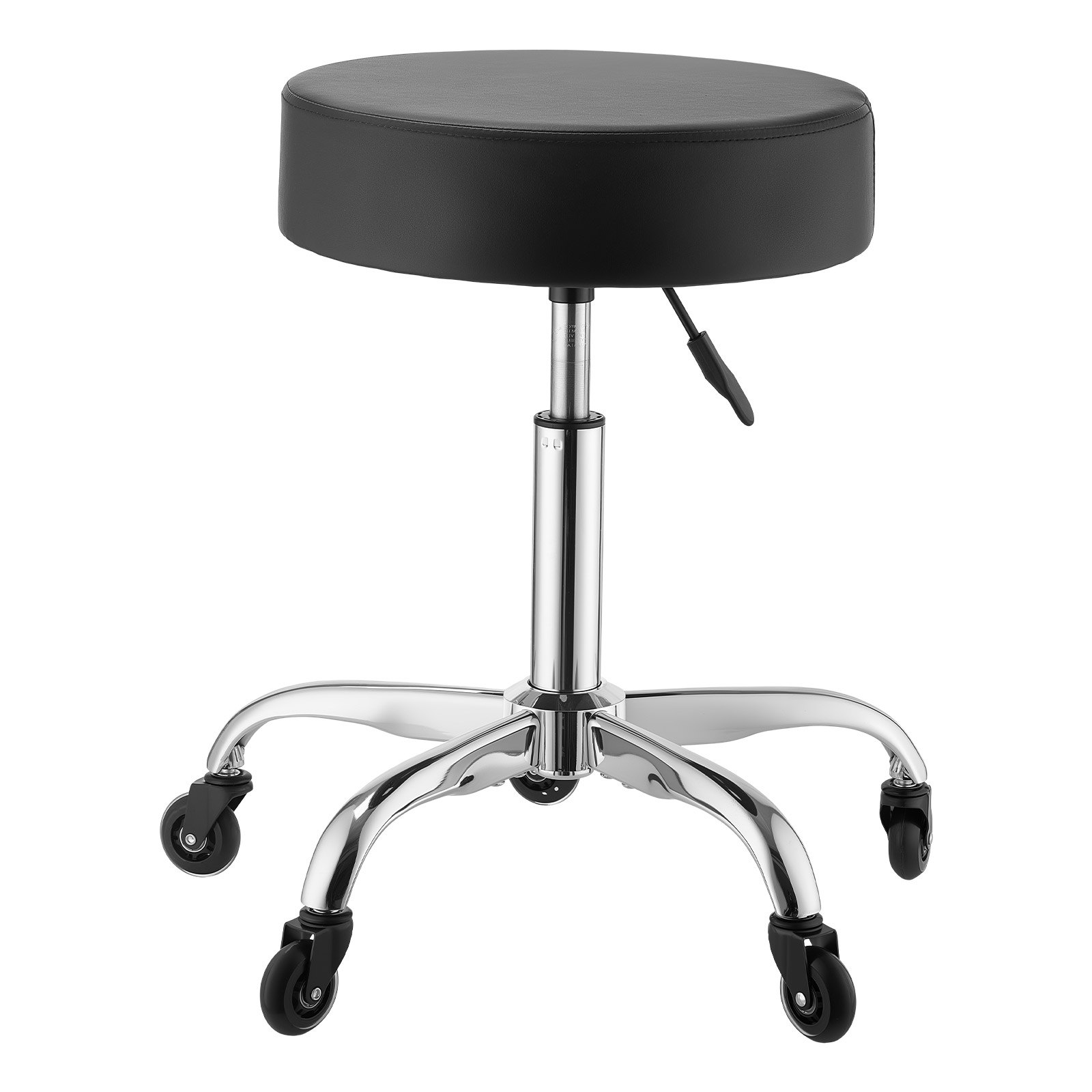 VEVOR Taburete Giratorio de Trabajo, Taburete con Ruedas, Capacidad de Carga de 226,8 kg, Altura Ajustable de 55-71 cm, Giro 360°, Asiento Ergonómico Acolchado, para Oficina Estudio Clínica Hogar