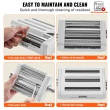 VEVOR Rodillo para Pasta 3 en 1 Accesorio para Pasta para Procesador de Alimentos con Laminador y 2 Rodillos Cortadores de Acero Inoxidable 8 Ajustes de Espesor 0,3-2 mm para Tortillas de Espaguetis