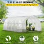 VEVOR Invernadero de Túnel 6,1 x 3 x 2,1 m Invernadero de Jardín Tipo Túnel con 12 Ventanas y 2 Puertas Marco de Acero Invernadero Caseta de Jardín Huerto Blanco para Cultivo de Plantas Flores Verdura