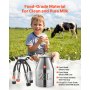 VEVOR Ordeñadora Eléctrica para Vacas, Capacidad de 25 L, Máquina de Ordeño Portátil, Botella de Acero Inoxidable, Presión Ajustable, con Ruedas Bomba de Pulsación de Vacío Accesorios de Limpieza