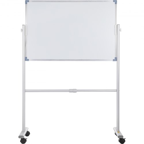 VEVOR Pizarra Blanca Magnética 36" x 24" Pizarra Blanca Móvil Ajustable Material de Aleación de Aluminio Pizarra Blanca Móvil de Doble Cara con Rotación de 360 gardos para Aulas, Oficinas, Hogares