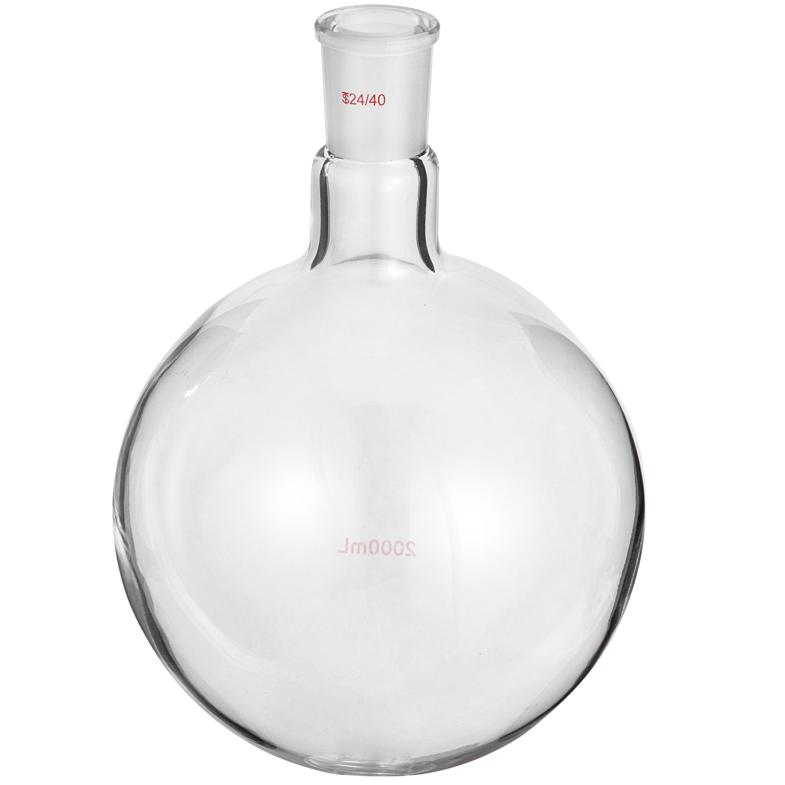 Vevor Frasco De Fondo Redondo Con Receptor Matraz De Reacción Con 1 Cuello 2 L